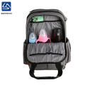 2018 custom multi-function waterproof grey diaper backpack with changing pad